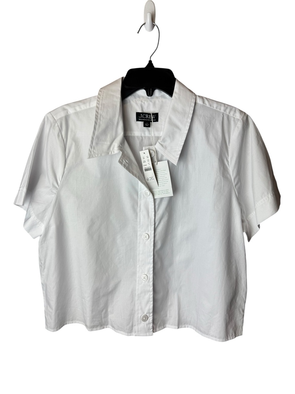 J Crew Gamine White Crop Shirt 14 BZ083 NWT